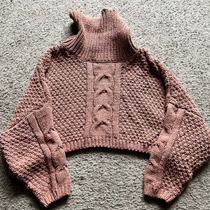 Pink cropped sweater